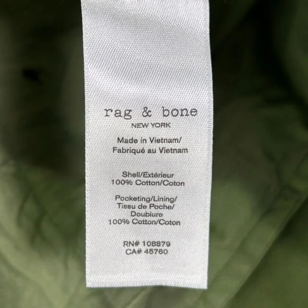 Rag & Bone Jones Pant Womens 12 Olive Green Chino Straight‎ Leg Trousers Casual